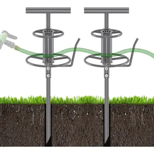 Garden Hose Guide Stakes, Water Hose Spikes, 2 Pack 14.1'' Metal Corner Hose Guard, Heavy Duty Hose Redirect Stake Protects  & Prevents Kinks for Lawn Watering, Patio & Pet Bath,Gardening Tools