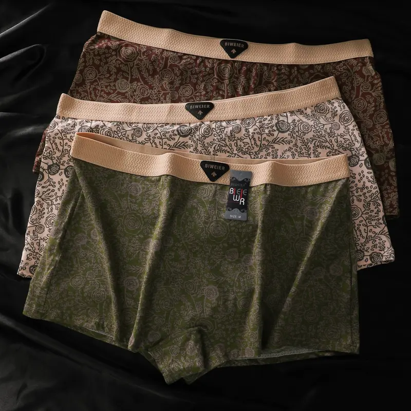 Women's Vintage Floral Cotton, Soft Comfortable High-End Luxurious Elegant boy shorts, Slim-Fit Fashion Chic Style Inner Wear Underwear Casual Elegant Panty for Everyday Casual Sports Home Commute Womenswear Elegance
