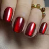 Cat Eye Burgundy Press On Nails | CurvLife Nail | 24pcs Short Square Fake Nails | Magnetic Gel Effect | Easy Apply, Long-Lasting | Daily & Business Nail Art