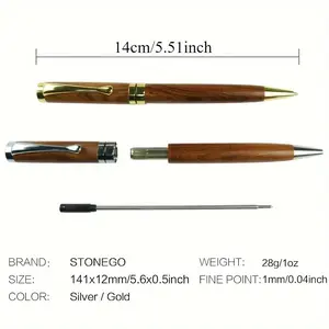 2-Piece Set Non-Slip Wood Grain Pen Holder, Smooth Ink, Replaceable Nib, Business Signature, A5 Leather Notebook, Gift Box, Office, Exam, Diary
