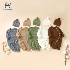 Unisex Newborn Knit Jumpsuit - Long-Sleeve Striped or Solid Romper, Newborn Outfits, Infant Outfit for Toddlers