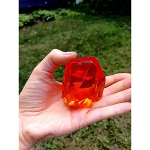 Orange-Yellow Fire Gem / Resin Paperweight / Orange Crystal Paperweight / Crystal / Resin Crystal / Yellow / Witchy / Philosophers Stone