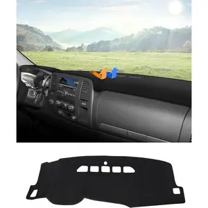 Dashboard Cover Mat for 2007-2013 Chevy Chevrolet Silverado/GMC Sierra/Avalanche, 2007-2014 GMC Yukon/Chevrolet Tahoe/Suburban with Two Glove Boxes Accesso