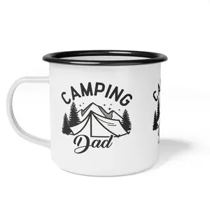 Camping Dad Enamel Camp Cup – 12oz Outdoor Mug