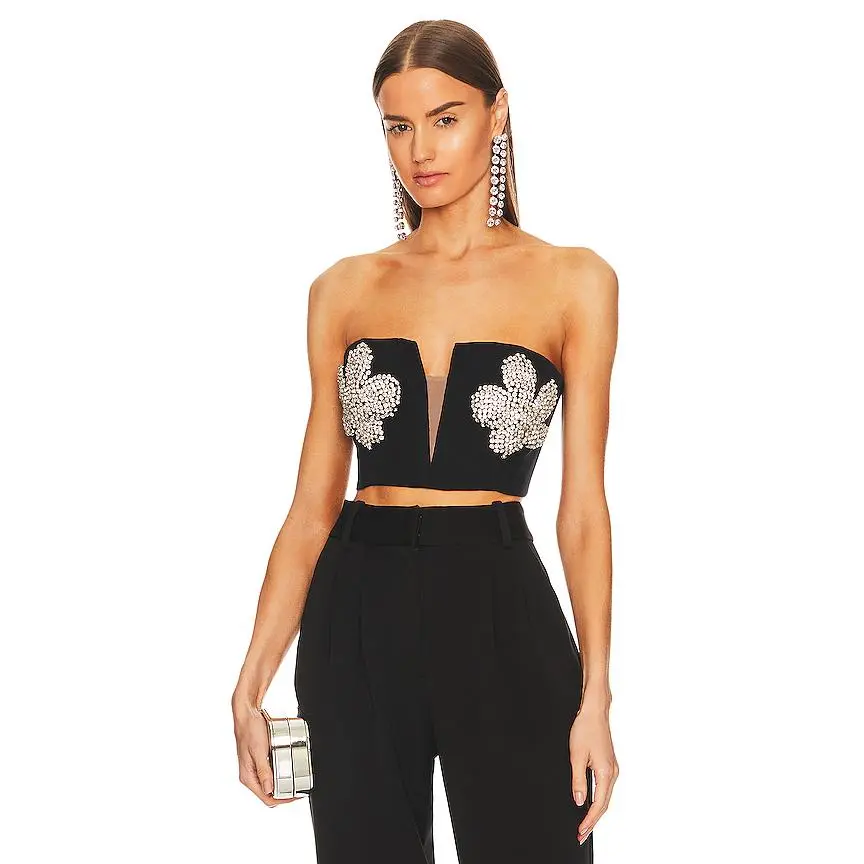Bardot Ambiance Bustier Top in Black