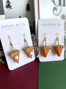 Handmade Pumpkin Pie Earrings