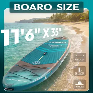 [Spring Glow Up] 11'6"×35" Inflatable Stand Up Paddle Board, 450LBS Capacity, Premium SUP for Paddling, Fishing & Yoga, Wide Non-Slip Deck, Double-Ended Paddle & Two-Way Pump & Full Accessories