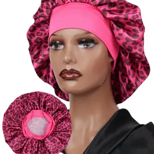 5-Pack Luxury Silk Satin Bonnets - Elastic Wide Band Hair Caps for Sleeping & Curly Hair Care