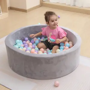 Baby Ball Pit 35.4 Inch Soft Memory Foam Round Pool (no Balls), Indoor Outdoor Baby Fence, Portable Playpen, Suitable for Infants Toddlers Kids Boys Girls Gift