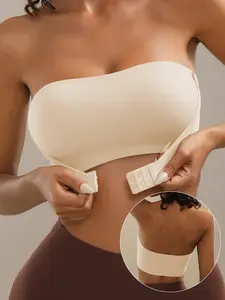 Women's Wireless Push-Up Bra, Strapless Push Up, Comfortable Full Support Design, Seamless Daily Wear, Ideal for Layering, Sporty Style, All Seasons