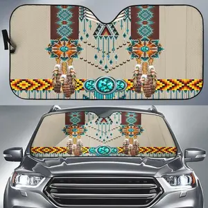 Turquoise Blue Pattern Breastplate Native American Auto Sun Shades