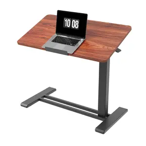 FlexiSpot Mobile Standing Desk Height Adjustable Left Right Overbed Bedside Table, 90 Degree Tiltable Portable Laptop Desk with Wheels Foldable Computer Cart for Hospital Home Use