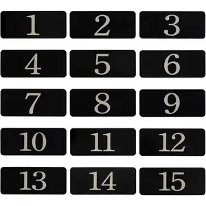 Plastic Rectangle Locker Numbered Sticker Room Number Table Number (1-10, Black)