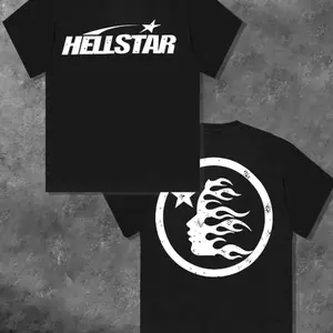TLXT 100%25 cotton double-sided printed Hell Star pattern T-shirt, high-quality printed T-shirt, men's round neck short-sleeved top, casual T-shirt spring and summer clothing