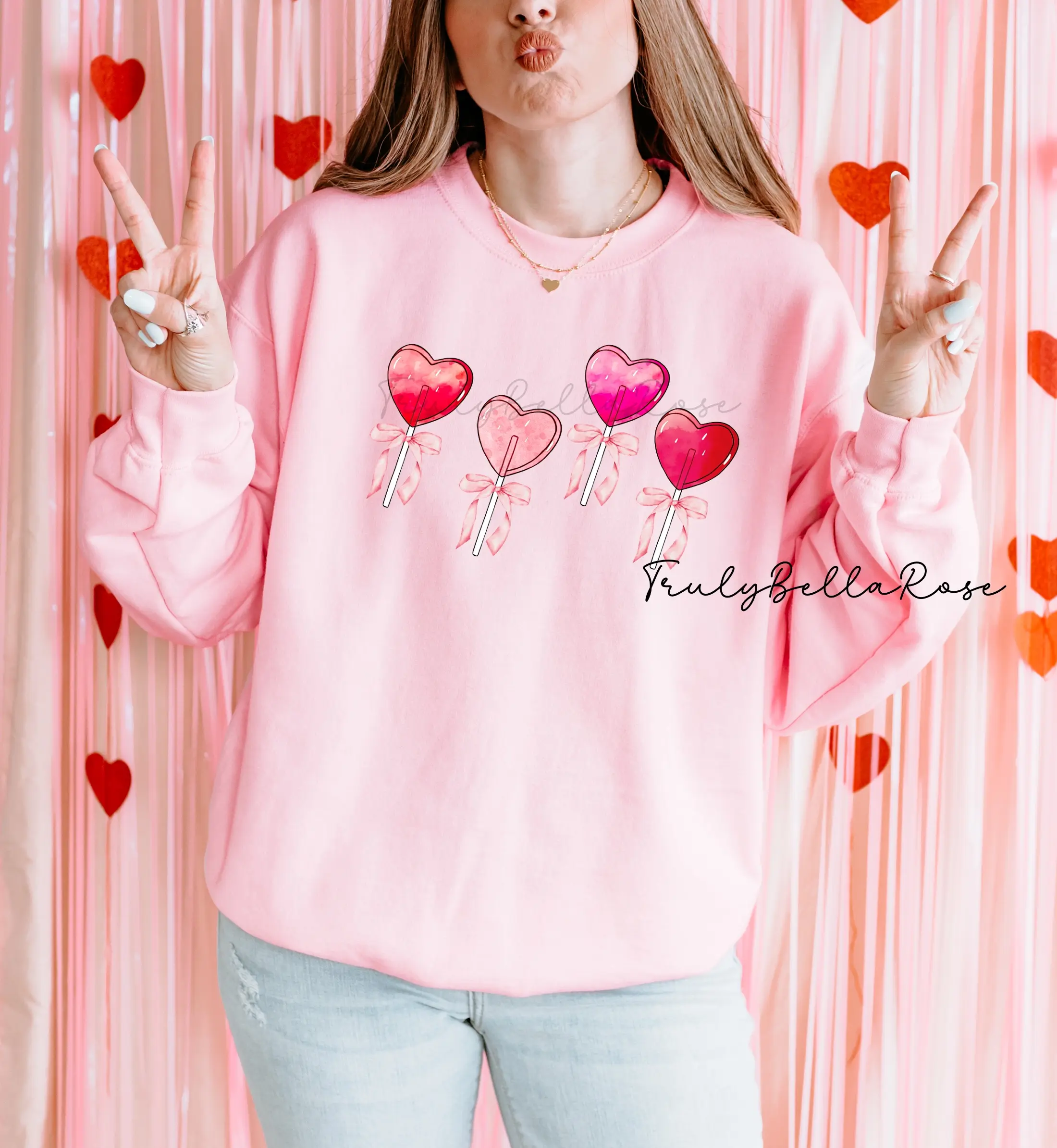 Candy hearts lollipop sweatshirt