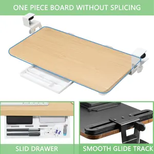 ETHU Keyboard Tray, 26.77" X 11.81" Large Size Keyboard Tray Under Desk with C Clamp-on Mount Easy to Install, Computer Keyboard Stand, Ergonomic Keyboard Tray for Home and Office