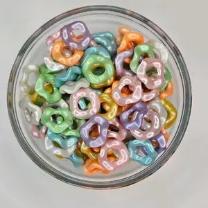 Acrylic Wavy Spacers 12-15mm for DIY Beaded Items and Jewelry Making Clear Solid Colors Durable Lightweight Material