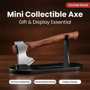 Mini Stainless Steel Unboxing Axe with Genuine Rosewood Handle & Display Stand | 6.29" Premium EDC Pocket Tool | 70g Lightweight Collector's Item #TikTokShop #Unboxing #Axe #GiftIdeas