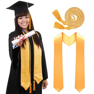 Graduation Gown Bundle 2026🎓| Full Set: Matte Gown + Cap + Stole + Honor Cords| High School & College Graduation Uniform for Seniors, Clothes, Accessories