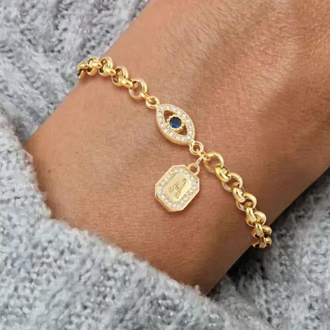 New Classic Stainless Steel Chain Bracelet for Women, Elegant Jewelry Bracelet, Beautiful Bracelets, Elegant Initial Eye Design, Perfect Gift for Her, Stylish Accessory for Everyday Wear