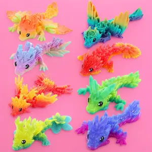 8 Pcs 4.4" Colorful 3D Printed Articulated Dragon Fidget Toys, Flexible Joint Design, Stress Relief & Autism Sensory Toys, Office Desk Decor, Ideal Gifts for Kids & Adults