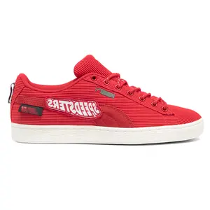 PUMA Mens Scuderia Ferrari Clyde Garage Crews Lace Up Sneakers Shoes Casual - Red