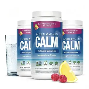 Natural Vitality CALM Magnesium Powder, Raspberry Lemon 16oz - Stress Relief Drink Mix ️ 24-HR FAST SHIP