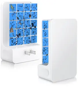 Double-Sided Indoor Flying Insect Trap - Plug-in Bug Catcher for Flies, Fruit Flies, Mosquitoes, Moths, Gnats & More, Non-Toxic UV Light Glue Board Catcher, Silent & Odorless, Safe for Kids & Pets, Ideal for Kitchen, Bedroom, Office, Home