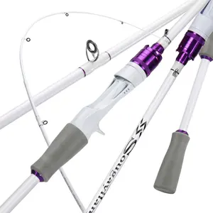 Sougayilang Fishing Rod Medium 2 Sections Carbon Fiber Composite with EVA Grip, Smooth Transition Fishing Pole, Outdoor Fishing Supplies