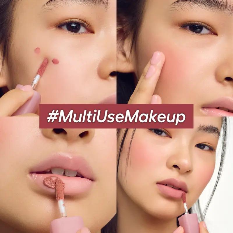 Barvena Blurry Lip Duo - Nude Blur Tint & Soft Velvet Matte Lip & Cheek Stain with Airbrushed Finish Vegan Cruelty-Free Makeup for Everyday Use - Gloss, Lipgloss