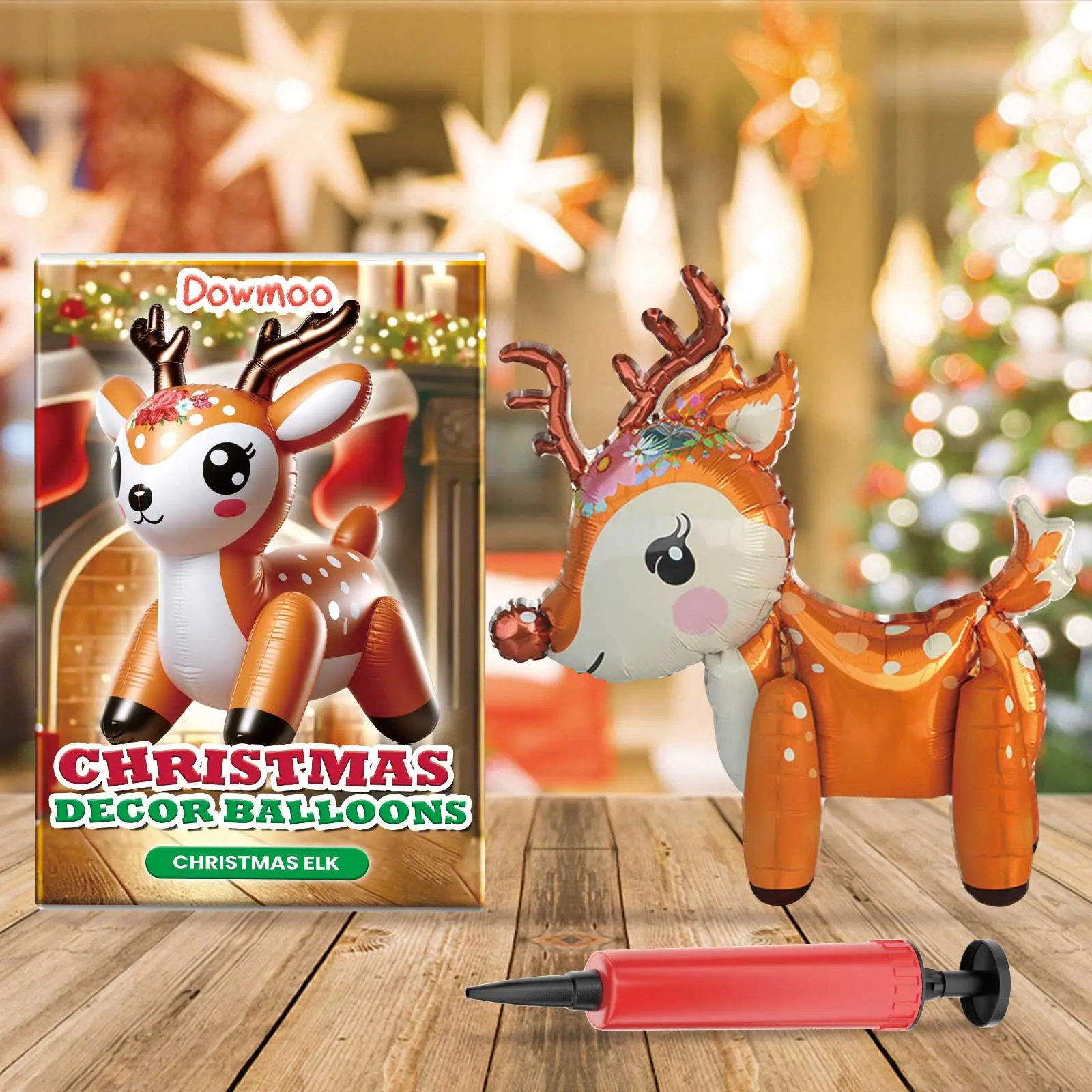 Dowmoo Christmas Balloons Balloon Standing Santa Claus Reindeer Christmas Tree Event Atmosphere Arrangement