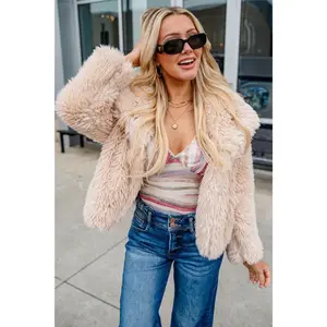 Faux Fur Coat - Khaki