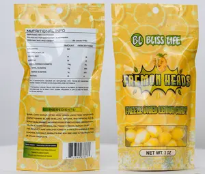 Bliss Life Lemon Heads Fremon Heads Crunchy Freeze Dried Lemon Candy Sweet Tangy Snack Candies