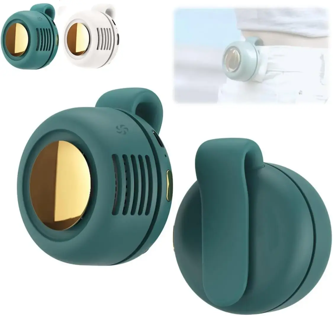 Portable Silent Mini Bladeless Electric, 3 Speeds Adjustable & Queit, Hands Free Shirt and Waist Clips Whirlwind Fans, USB Rechargeable Cooling Fan, Suitable for Outdoor Travel Office