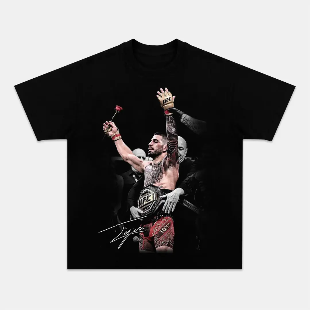 ILIA TOPURIA V2 TEE, Boxing T-shirt, Boxer Tee, Sports Shirt, UFC Shirt, MMA Shirt, Gift for Him Gift For Her Menswear Clothing Cotton Crewneck Casual Apparel Hoodie Unisex Cotton T-Shirt