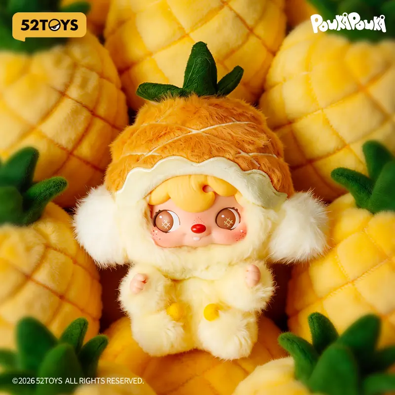 52TOYS POUKAPOUKA Mini Pineapple Vinyl Plush  Kawaii Creative Gift Room Decor Desktop Decoration Gift for  Birthday Party Soft Stuffed Huggable Stuffed Animal