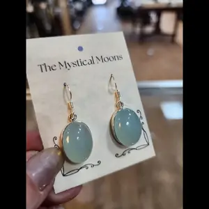 ✨ Sterling Silver Blue Chalcedony Earrings ✨