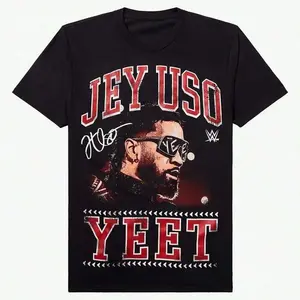 180g Pure Cotton WWE Jey Uso Yeet T-Shirt _ _ Printed Summer Luxury Cotton Men's And Women's T-Shirt Short Sleeve-Premium Cotton Graphic Printed Round Neck T-Shirts-365T