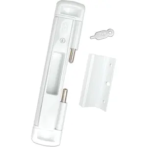 Double Bolt Lock for Sliding Glass Doors - Newly Patented - Advanced Technology to Keep Your Family Safe and Secure - High Security Lock - Virtually Burglar Proof (White)