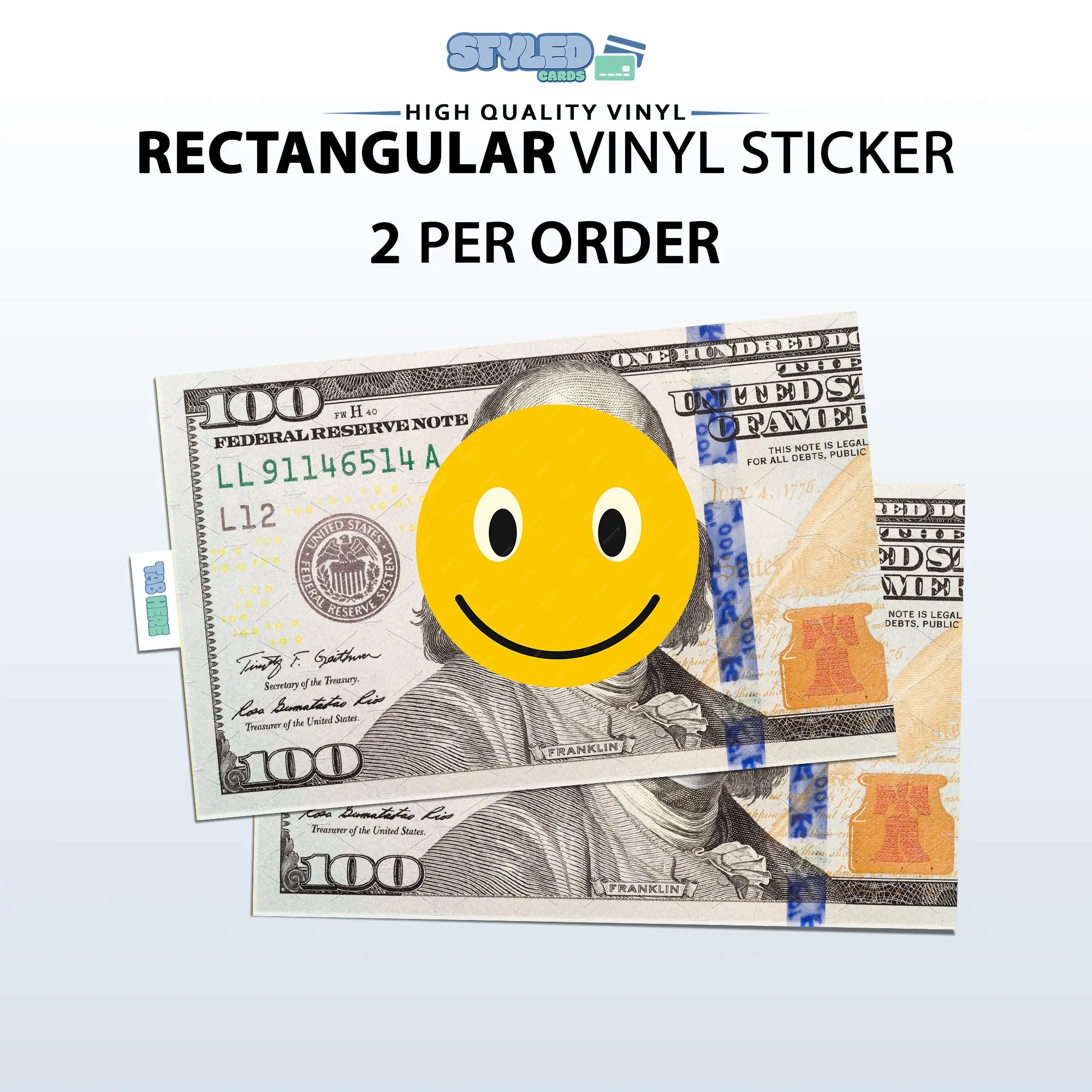 MASKED BENJIMIN FRANKLIN rectangular vinyl sticker