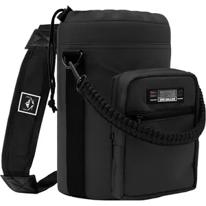 Water Bottle Holder with Adjustable Strap - Half/ Gallon (64/128oz) Insulated Water Bottle Sling Carrier with Phone Pocket & Paracord Handle, Outdoor Camping, Hiking, Gym