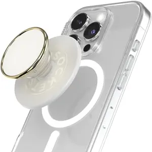 PopSockets Phone Grip for MagSafe with Kickstand Magnetic Stand Swappable Top Secure Hold for iPhone MagSafe Cases Phone & Tablet Grip Cute PopSockets Enamel Coconut Crème