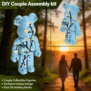 2026 New Building Blocks Toy, Trendy Bear Series, 4500 Pieces, Ideal Gift for Boyfriend Girlfriend, Christmas Birthday Easter Halloween