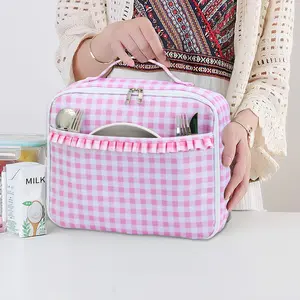 2025's Viral MONOBLANKS Viral Pink Gingham Lunch BagCute,Hot or Cold  This Pink Gingham Lunch Bag Keeps It ALL Fresh & Stylish!2025’s Must-Have Lunch Bag  Aesthetic Gingham + Perfect Storage = Everyday Essential!