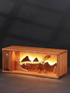 hand-made flying dragon wooden decorative piece with creative mechanical dragon design, Chinese-style study room wooden ornament Statue Decor Desktop Ornaments Home Solid Wood Creative gifts