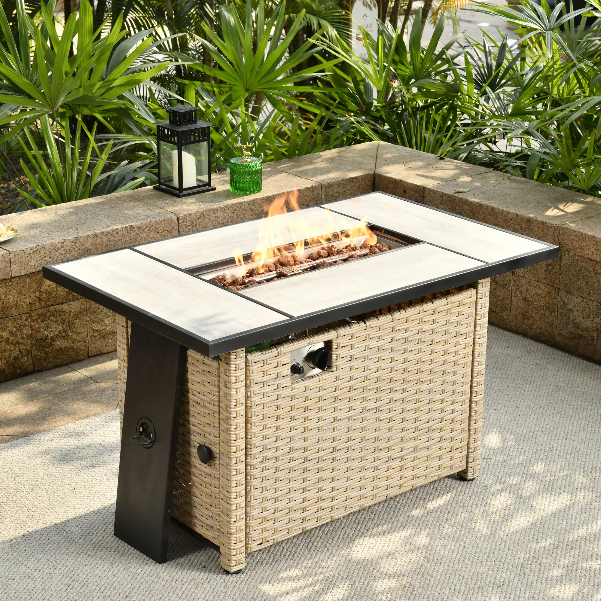 42" Rectangular Fire Pit Table