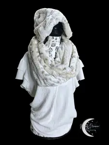 Natural Taupe Frost Lynx Beanie Cap & Infinity Scarf Set