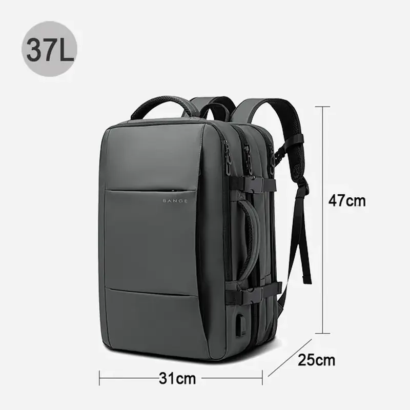 BANGE Expandable Men'S Backpack Waterproof 17.3 in Laptop Backpack Man Large Capacity Hiking Travel Bag Male Backpacks for Men Bange