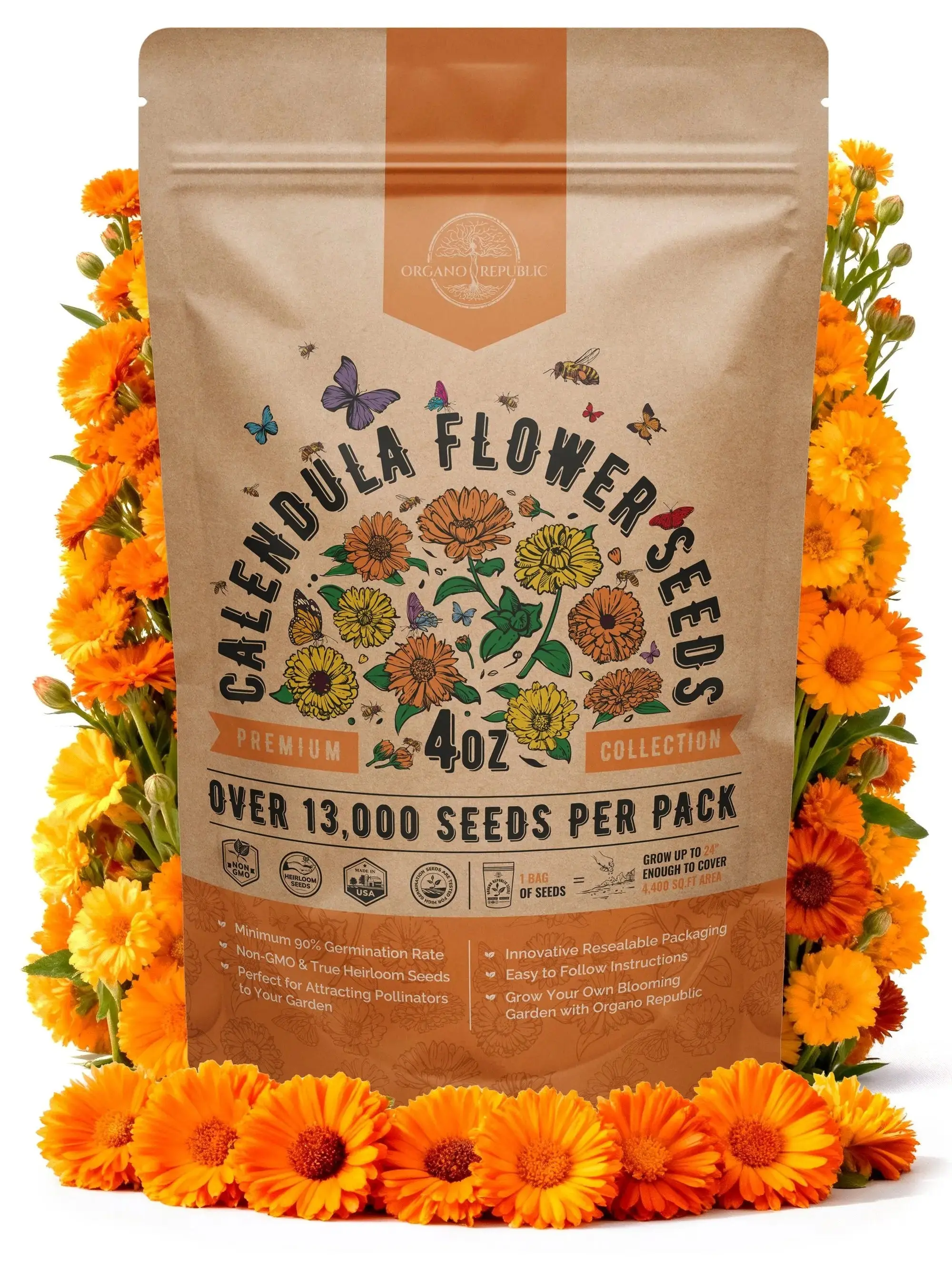 Calendula Seeds – Non-GMO Heirloom