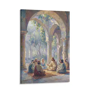 religious print Jesus Teaching the Disciples Canvas Wall Art Christian Home Decor Religious Gift for Living Room Impressionist Jesus Christ Canvas Print Spiritual Sanctuary Decor Biblical Scene Wall Art